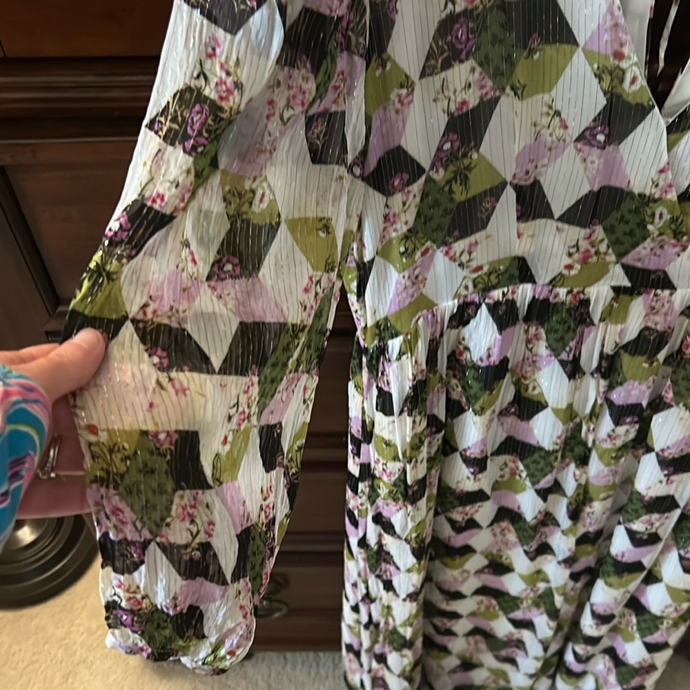 J. Crew Lurex Metallic Thread Patchwork Floral Pr… - image 6